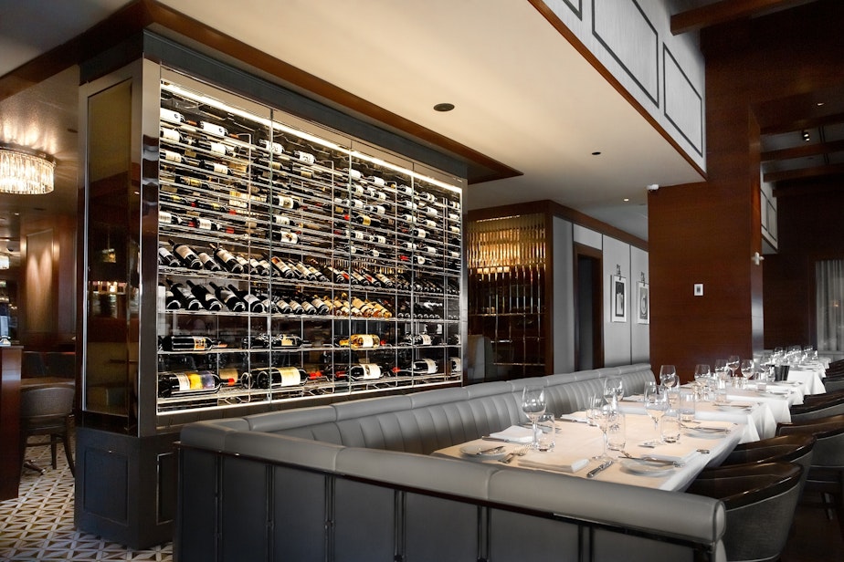 Porterhouse bar & grill custom wine cellar built by Heritage Vine